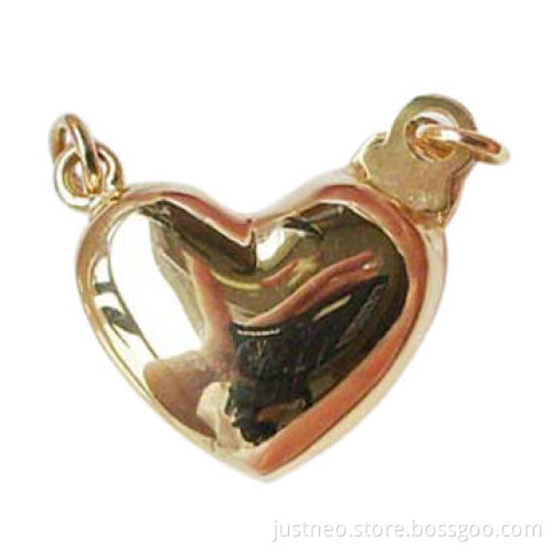 14K gold heart-shaped necklace clasp